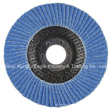 4′′ Zirconia Alumina Oxide Flap Abrasive Discs (fibre glass cover 22*14mm 40#)